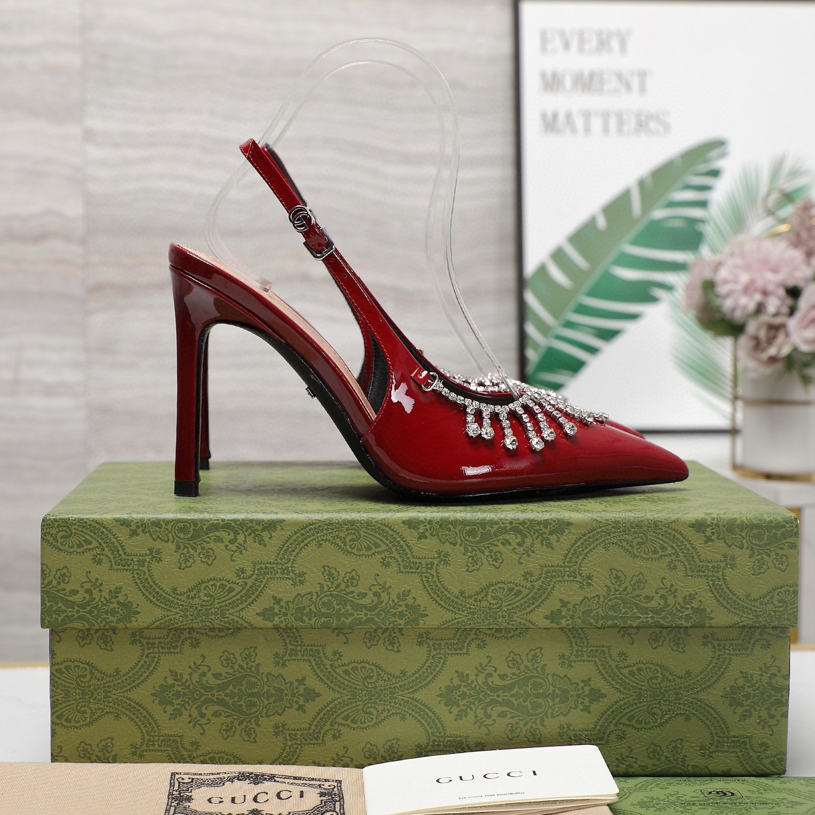 Gucci Crystal Slingback Pumps in Red - Afbeelding 6