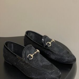 Gucci Crystal Jordaan Loafers in Black