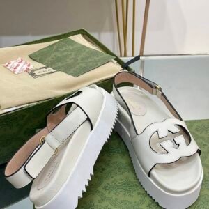 Alternative view of Gucci Interlocking G Platform Sandals in White