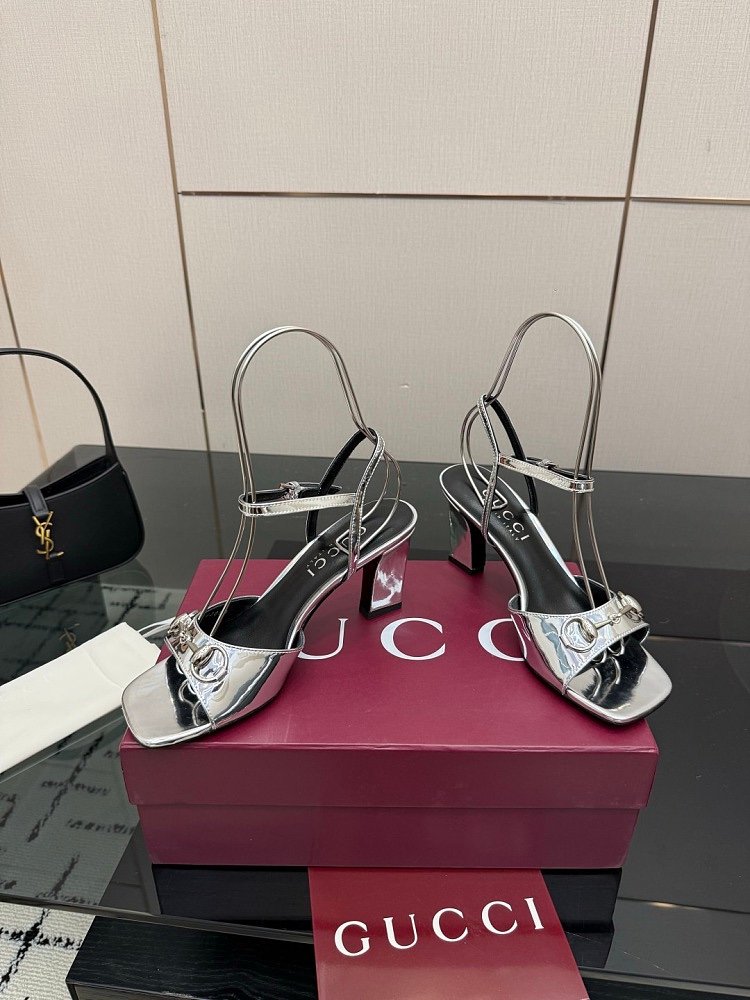 Gucci Signora Sandals in Silver - Afbeelding 4