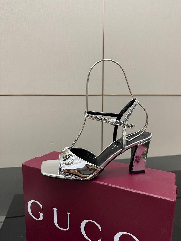 Gucci Signora Sandals in Silver - Afbeelding 7