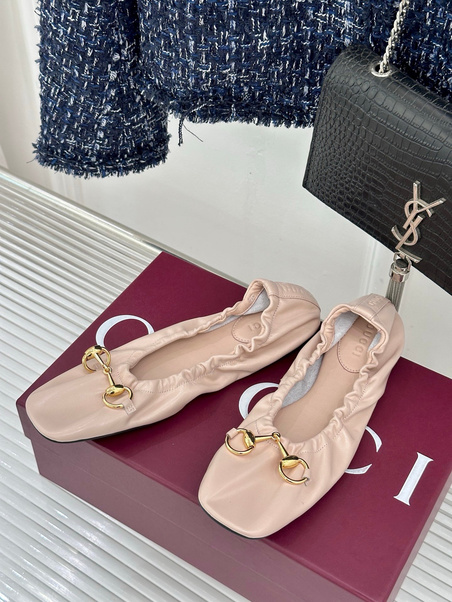 Gucci Ballerinas in Pink - Afbeelding 2