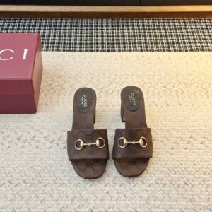 Gucci Slide Sandal in Dark Brown