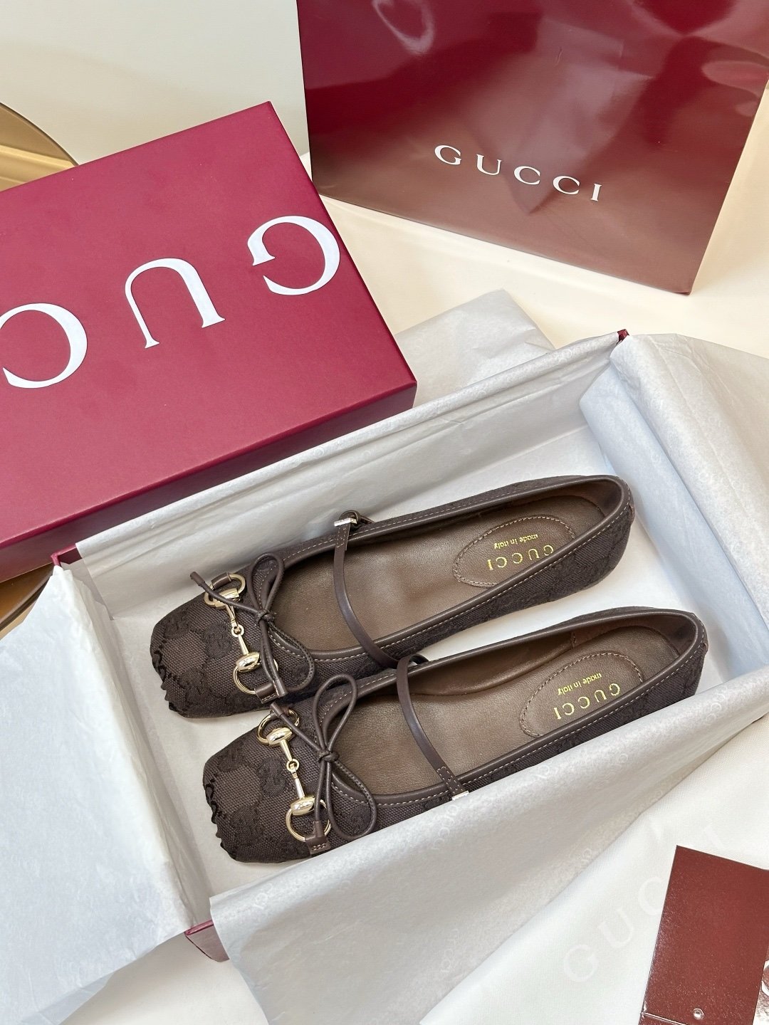 Gucci Ballerinas in Dark Brown - Afbeelding 8
