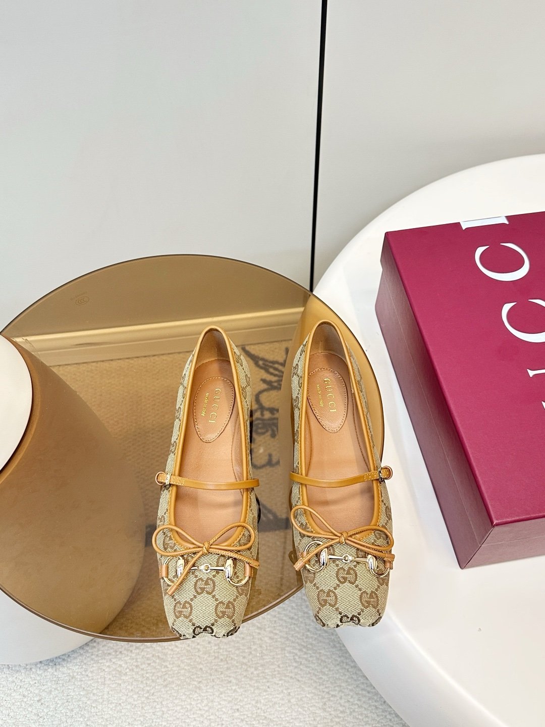 Gucci Ballerinas in Brown Camel
