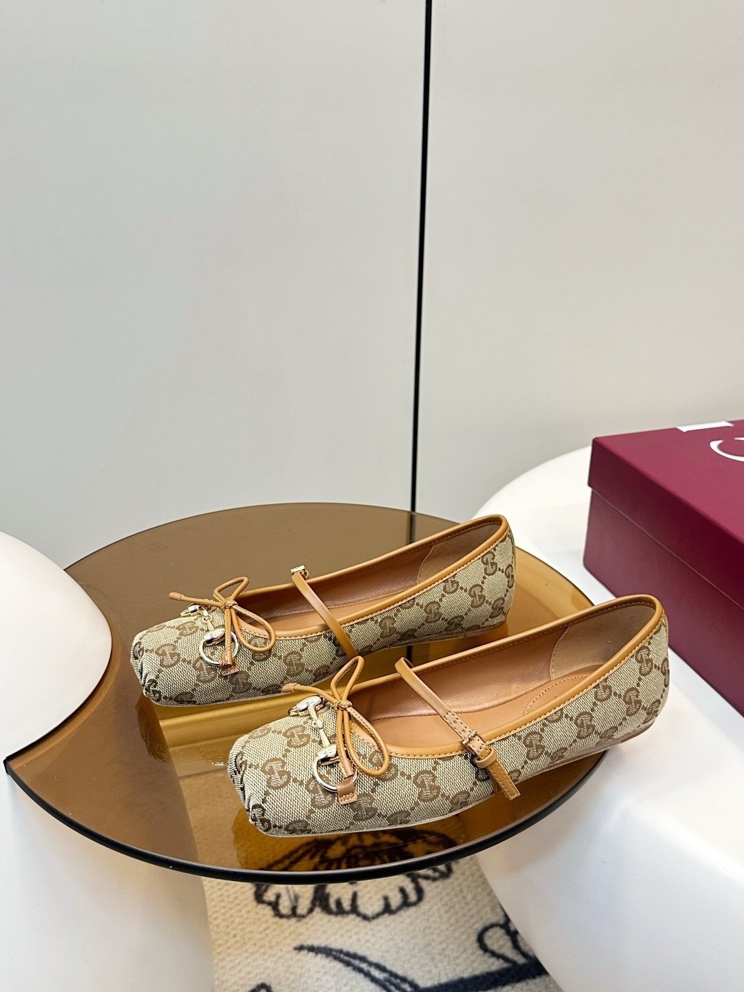 Gucci Ballerinas in Brown Camel - Afbeelding 3