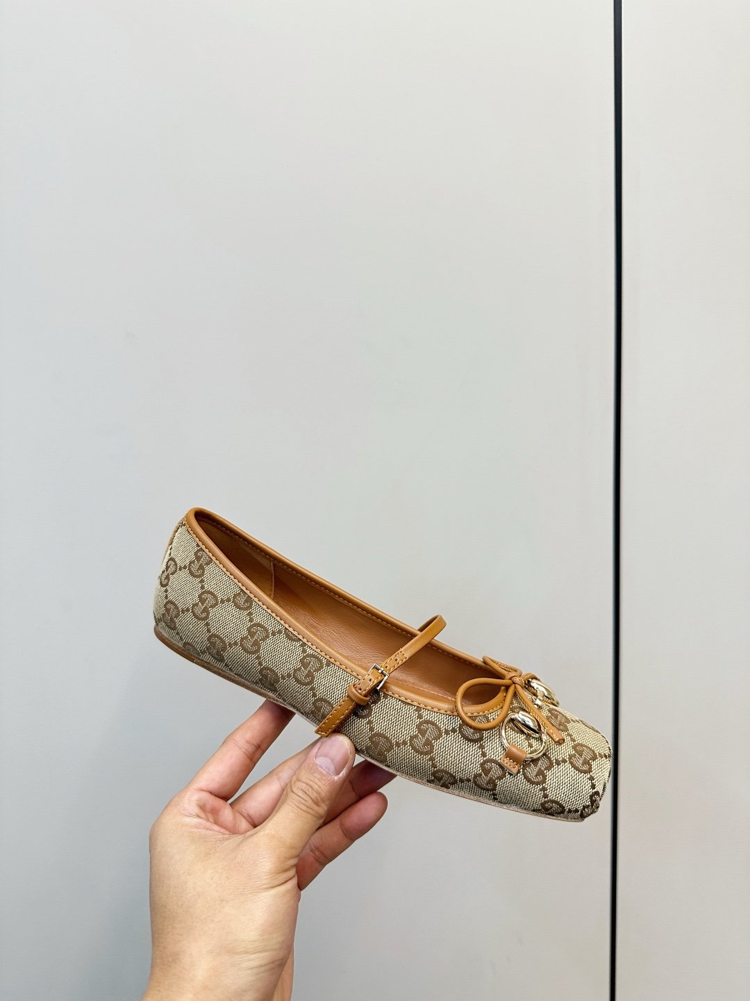 Gucci Ballerinas in Brown Camel - Afbeelding 6