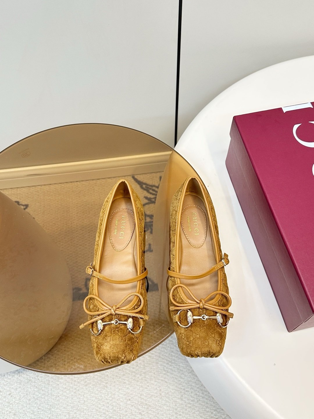Gucci Ballerinas in Brown Camel