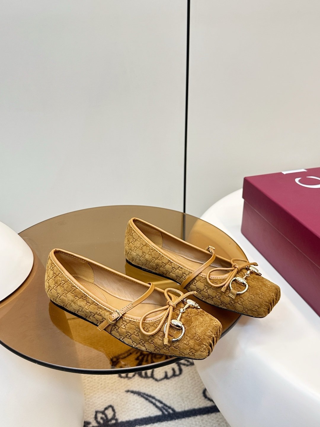 Gucci Ballerinas in Brown Camel - Afbeelding 3