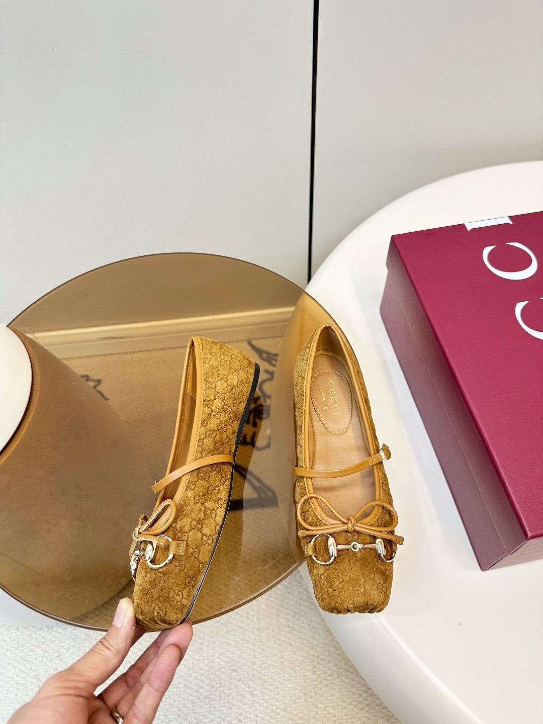 Gucci Ballerinas in Brown Camel - Afbeelding 5