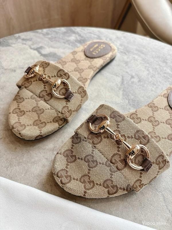 Gucci Slide Sandal in Brown Beige - Afbeelding 3