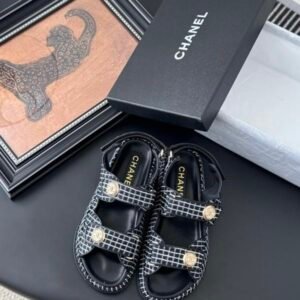 Chanel Dad Sandals in Black White