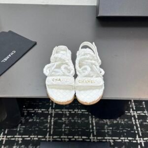 Chanel Rope Sandals in White
