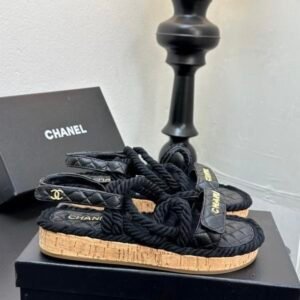 Alternative view of Chanel Rope Sandals in Black