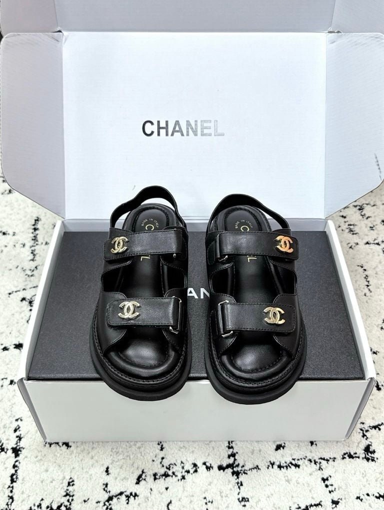 Chanel Dad Sandals in Black