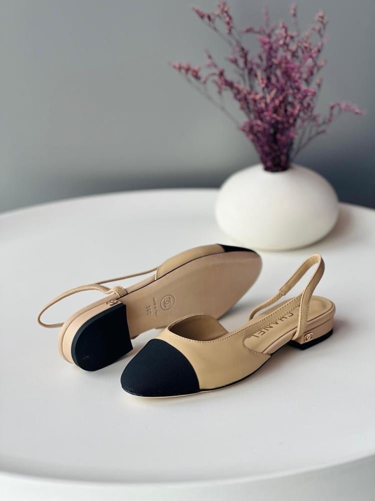Chanel Slingback Flats in Beige - Afbeelding 2