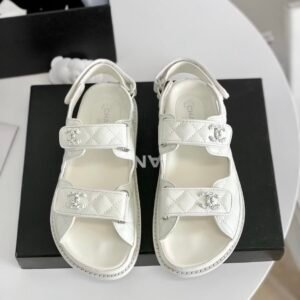 Chanel Dad Sandals in White