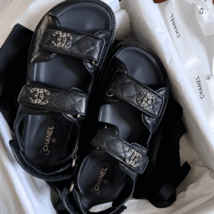 Alternative view of Chanel Dad Sandals in Black Gold