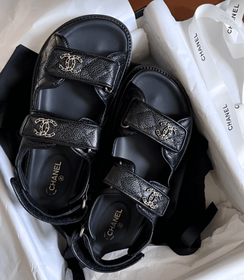 Chanel Dad Sandals in Black Gold - Afbeelding 2