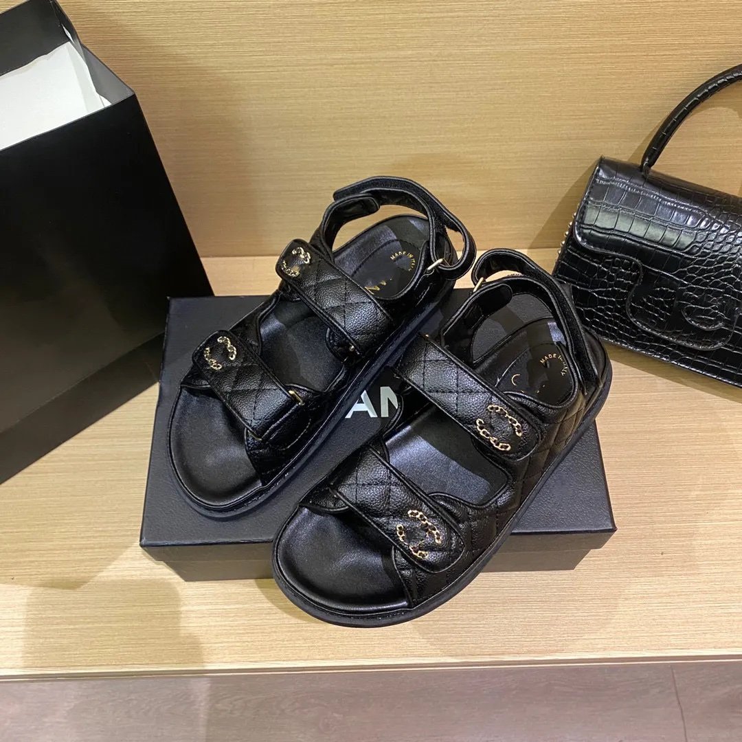 Chanel Dad Sandals in Black Gold - Afbeelding 3