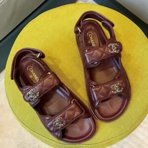 Alternative view of Chanel Dad Sandals in Burgundy Gold