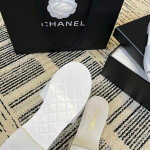 Alternative view of Chanel Slide Sandals in White Gold