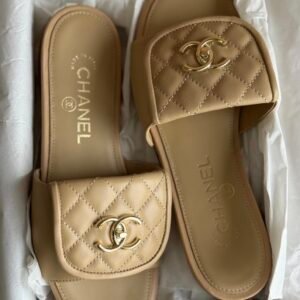 Alternative view of Chanel Slide Sandals in Beige Gold