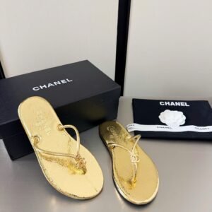 Chanel Slide Sandals in Gold