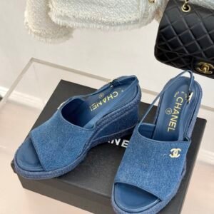 Alternative view of Chanel Platform Sandals in Denim Blue