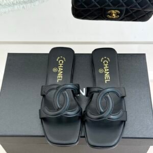 Chanel Slide Sandals in Black