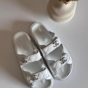 Chanel Sandals in White Silver