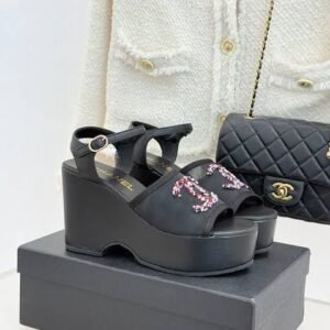 Chanel Platform Sandals in Black