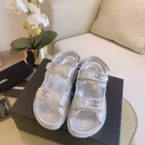 Chanel Dad Sandals in Silver