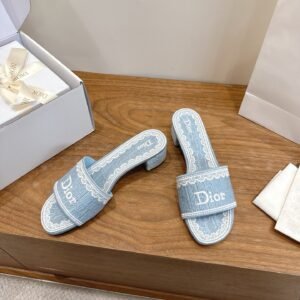 Alternative view of Dior Slide Sandals in Blue White Logo