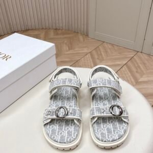 Dior MyDior Jacquard Sandals in White Gray