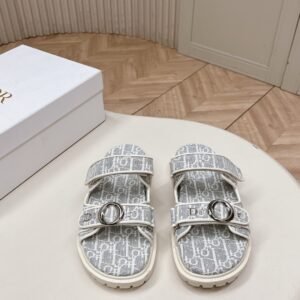 Dior MyDior Jacquard Sandals in White Gray