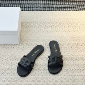 Alternative view of Dior Flat Slide Sandals in Black