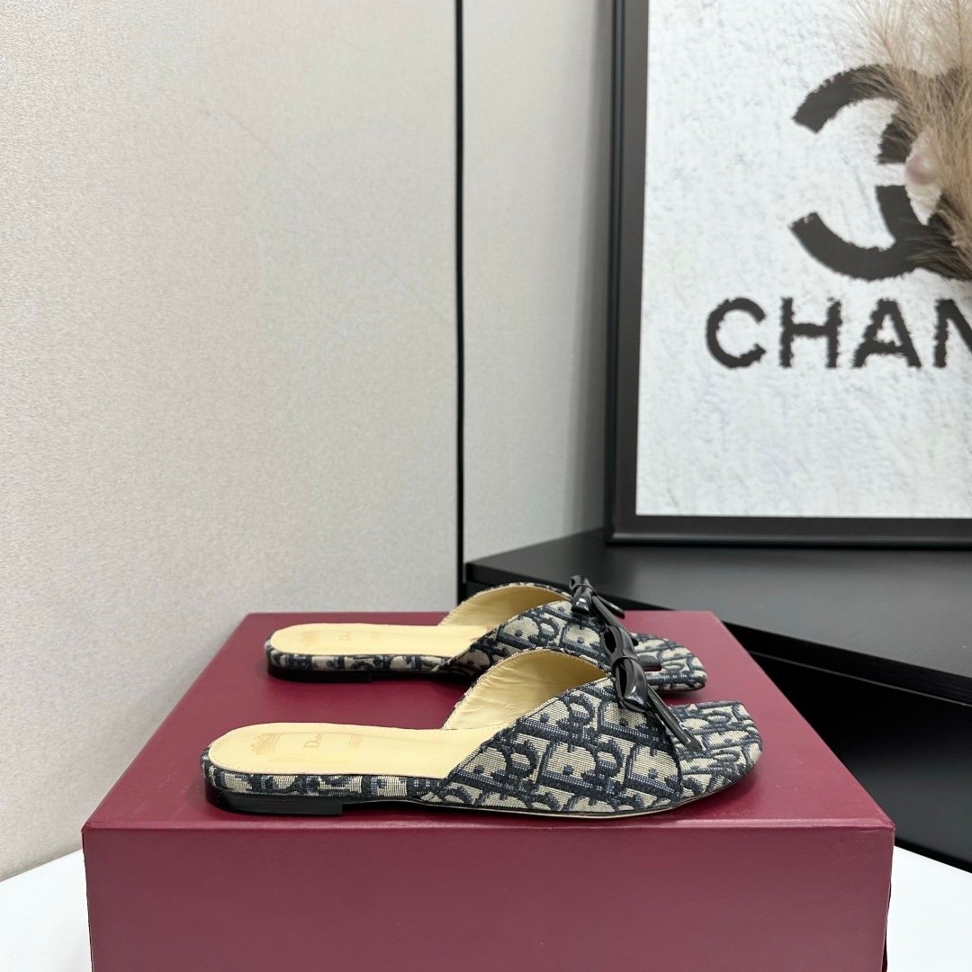 Dior Flat Slide Sandals with Monogram