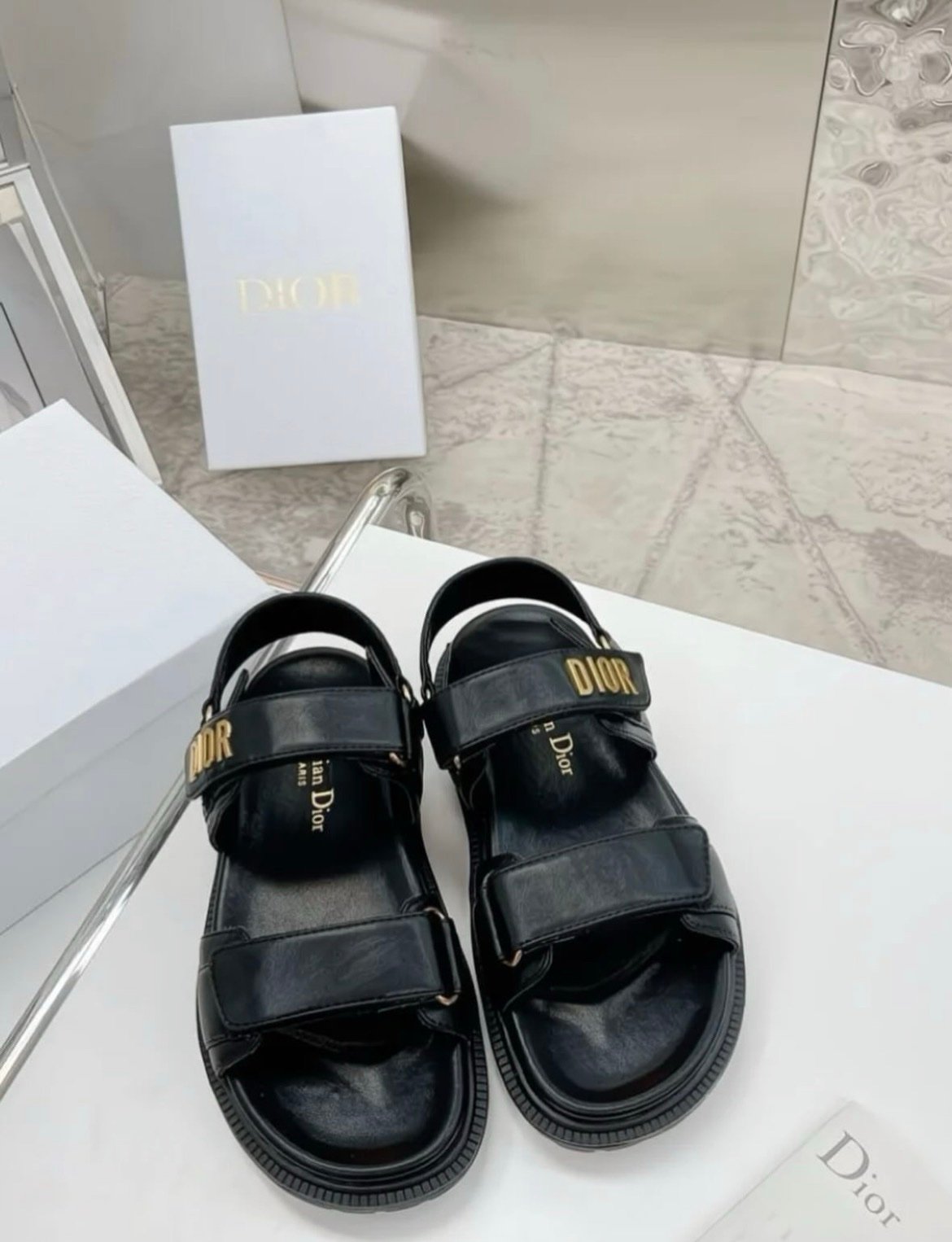 Dior Sandals in Black Gold