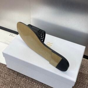 Alternative view of Dior Flat Slide Sandals in Black Gold