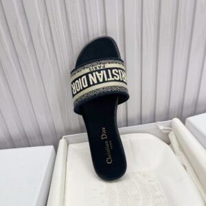 Alternative view of Dior Flat Slide Sandals in Navy