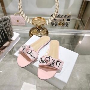 Dior Flat Slide Sandals in Pink