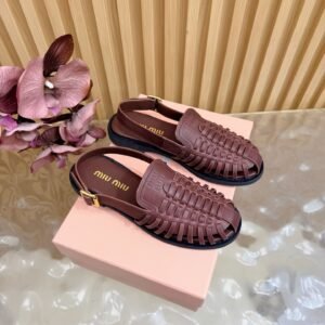 Alternative view of Miu Miu Sandals in Burgundy
