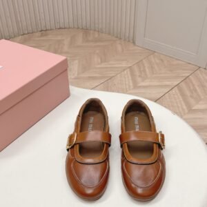 Miu Miu Gymnasium Ballerinas in Brown