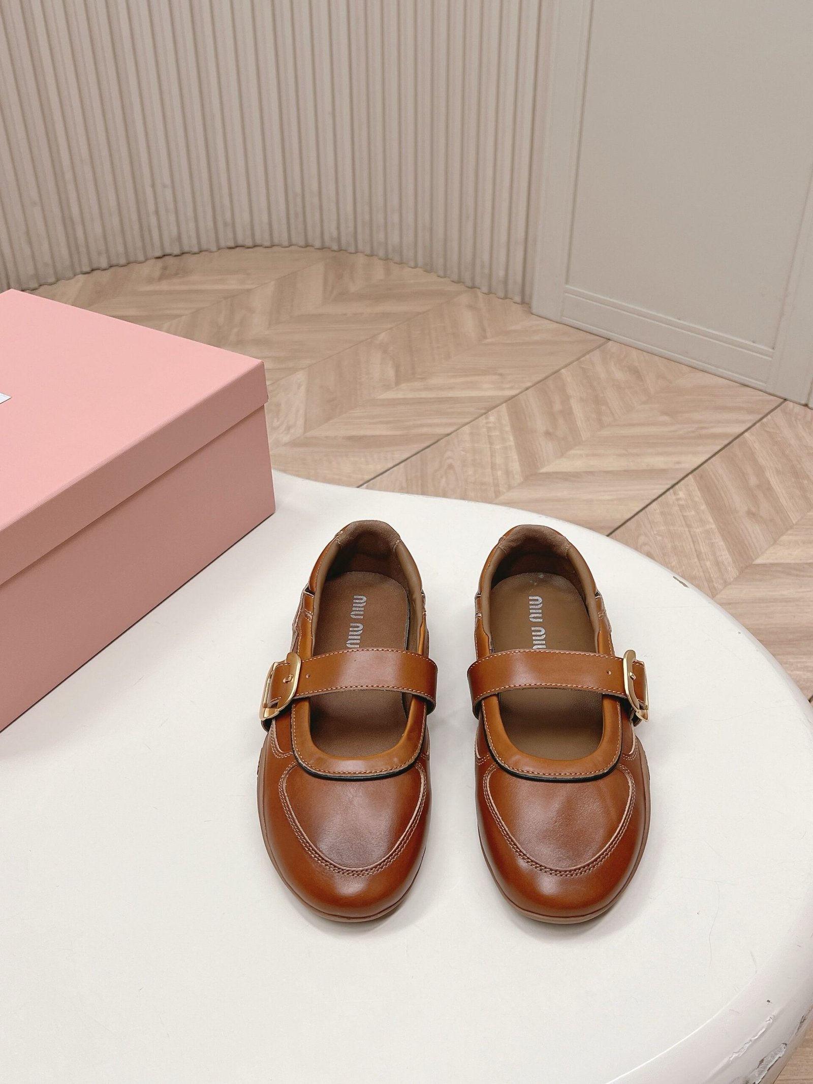Miu Miu Gymnasium Ballerinas in Brown