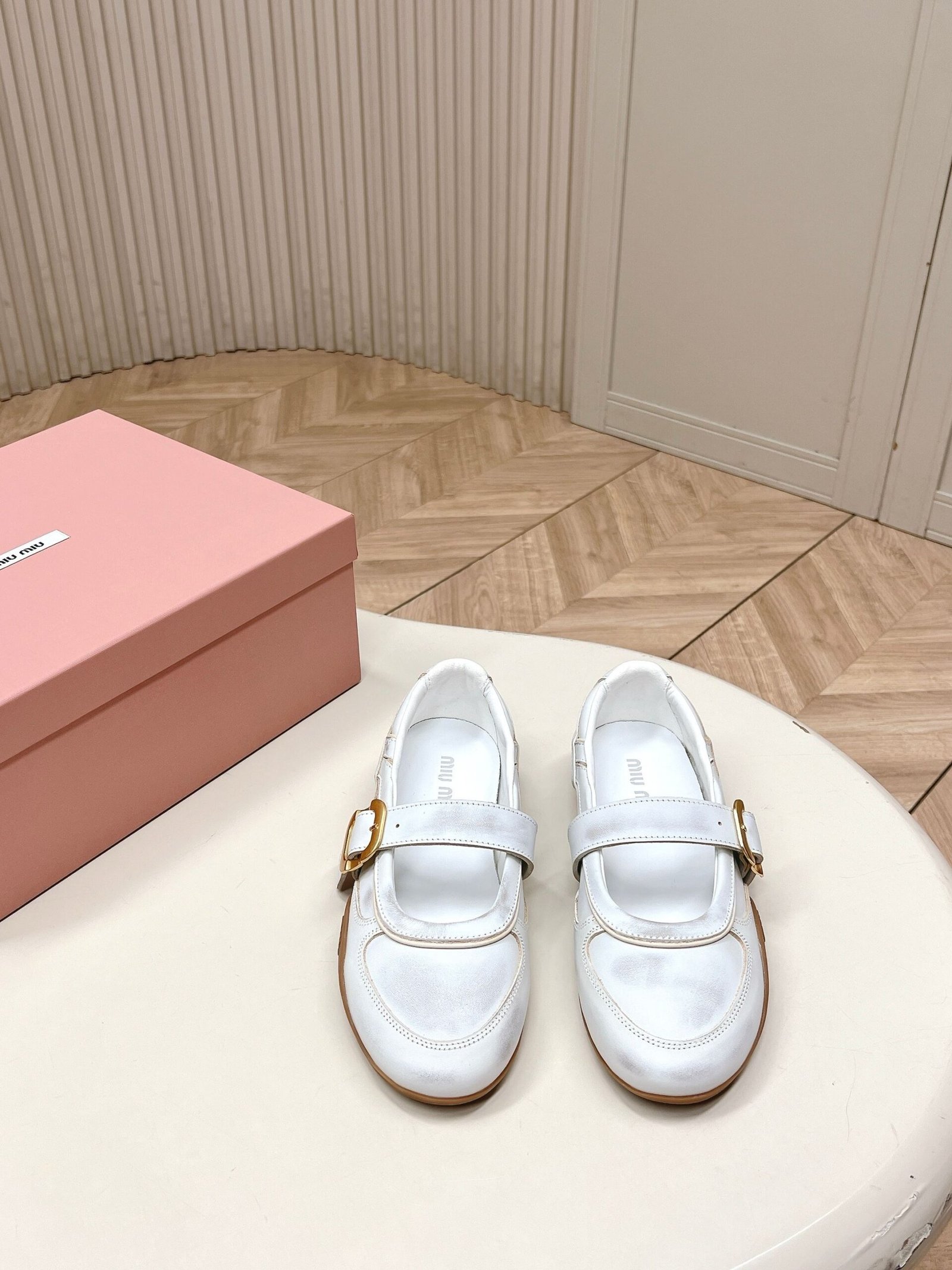 Miu Miu Gymnasium Ballerinas in White