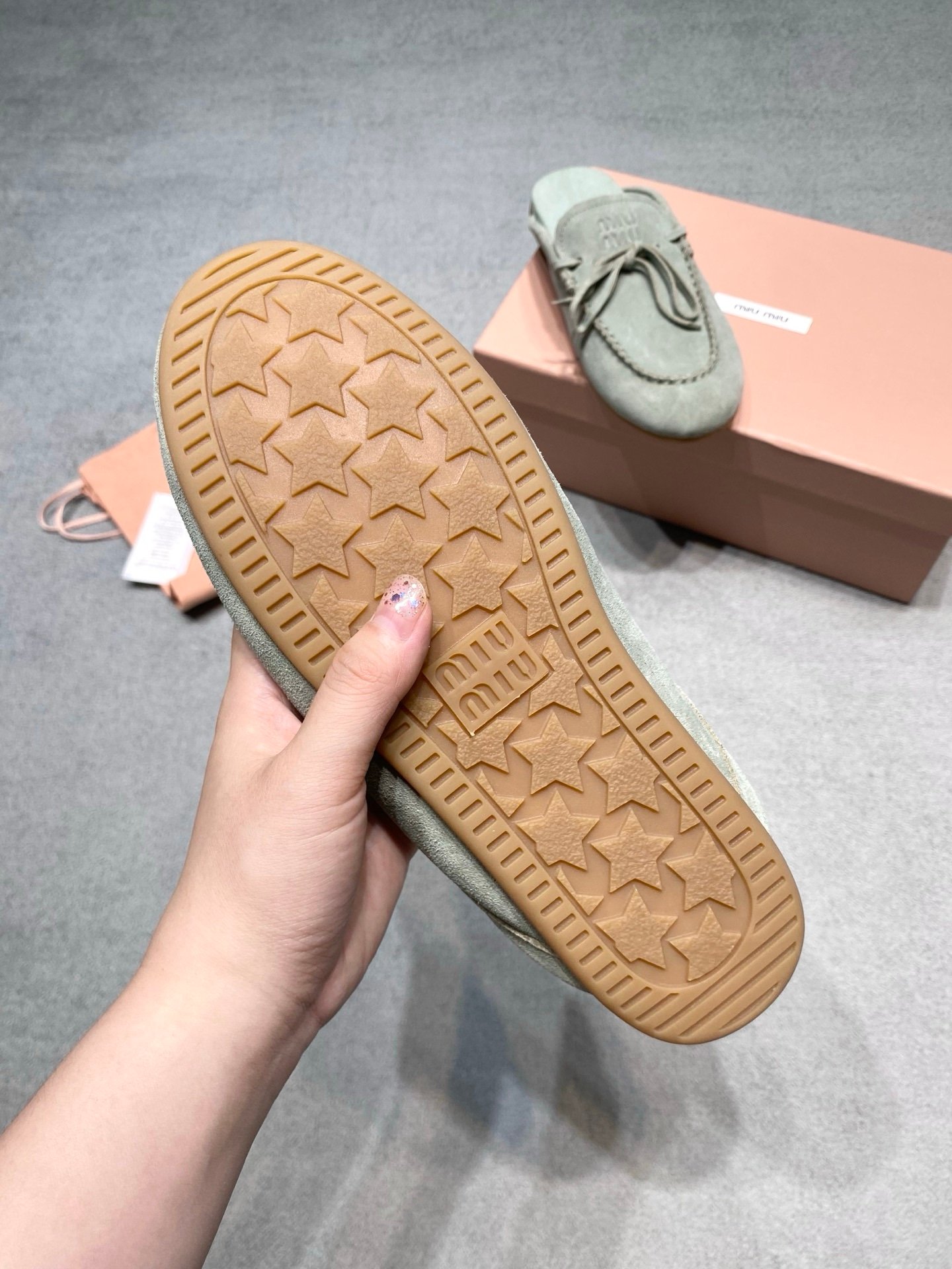 Miu Miu Suede Mules in Blue Green - Afbeelding 8