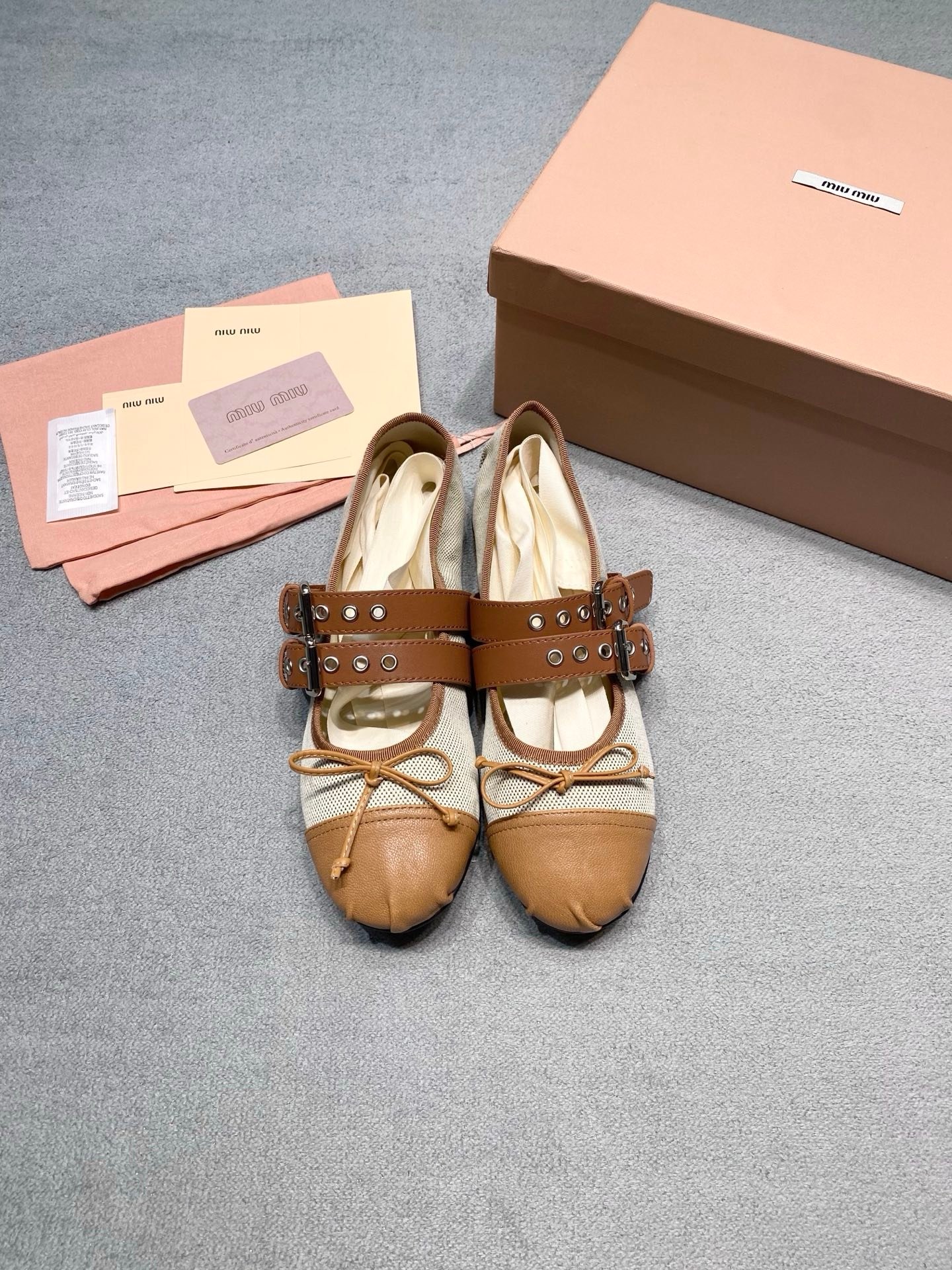 Miu Miu Ballerinas in Brown