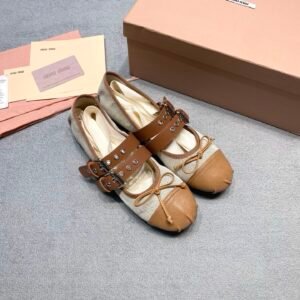Alternative view of Miu Miu Ballerinas in Brown