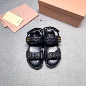 Miu Miu Sandals in Black Gold